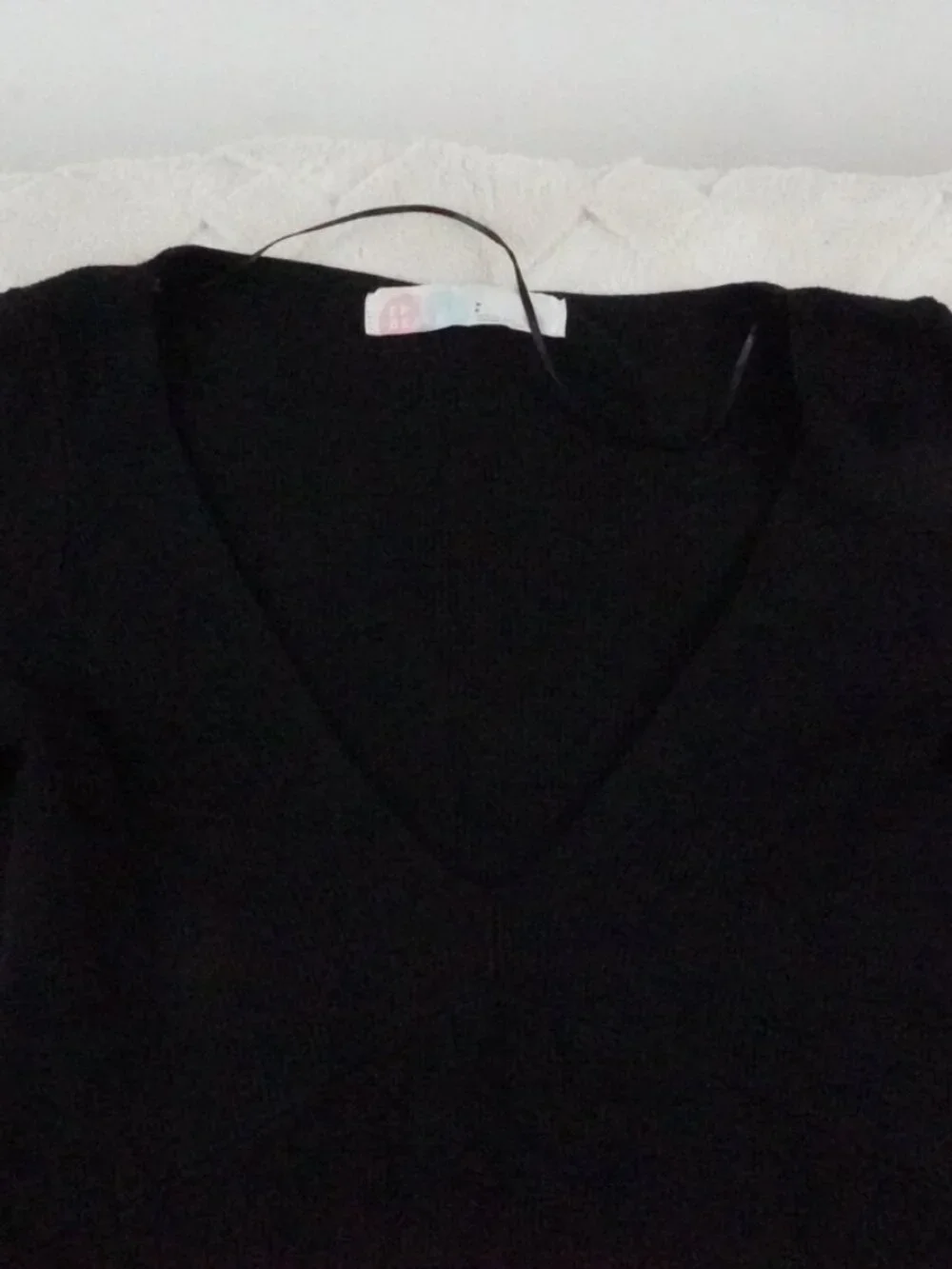 Free People Beach Ribbed Midi Dress Womens Small Black Long Sleeve V-Neck